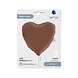 Grabo Ballon hélium cœur en satin brun | 46 cm Grabo Ballon hélium cœur en satin brun | 46 cm