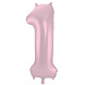 Folat Ballon aluminium numéro 1 Mat Rose Pastel | 86cm Folat Ballon aluminium numéro 1 Mat Rose Pastel | 86cm