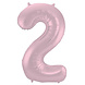 Folat Ballon aluminium numéro 2 Mat Rose Pastel | 86cm Folat Ballon aluminium numéro 2 Mat Rose Pastel | 86cm