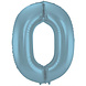 Folat Ballon aluminium numéro 0 bleu pastel mat | 86cm Folat Ballon aluminium numéro 0 bleu pastel mat | 86cm