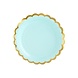 Partydeco Assiette vert menthe bord festonné doré 18cm | 6 morceaux Partydeco Assiette vert menthe bord festonné doré 18cm | 6 morceaux