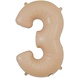 Oaktree Ballon en feuille nude Mat numéral 3 | 86cm Oaktree Ballon en feuille nude Mat numéral 3 | 86cm