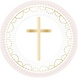 Amscan Assiettes de Communion Croix Rose Clair 23cm | 8 pièces Amscan Assiettes de Communion Croix Rose Clair 23cm | 8 pièces