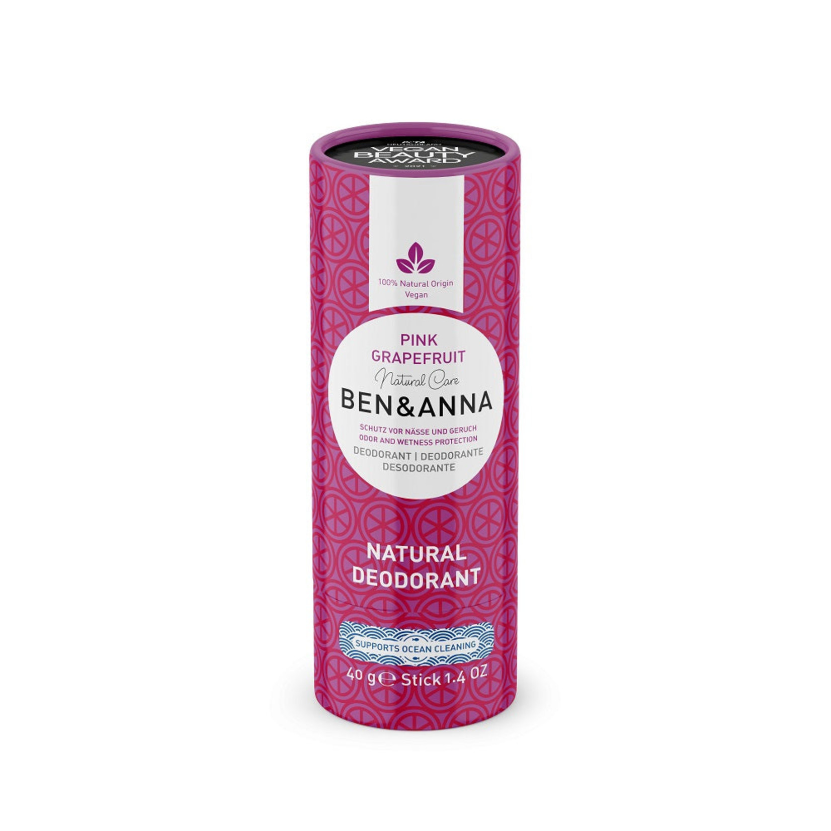 BEN & ANNA Natuurlijke Deodorant - 40 G - pink grapefruit