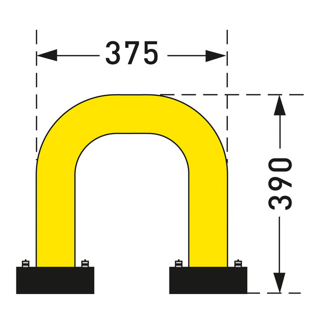 BLACK BULL beschermbeugel SWING 390 x 375 mm - gepoedercoat  - geel/zwart