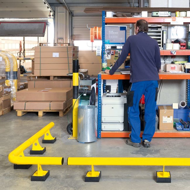 BLACK BULL Butoir de protection cylindrique - 2000 x 200 x 160 mm - revêtu - jaune