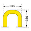 BLACK BULL Arceau de protection 350 x 375 mm - revêtu de poudre - jaune/noir
