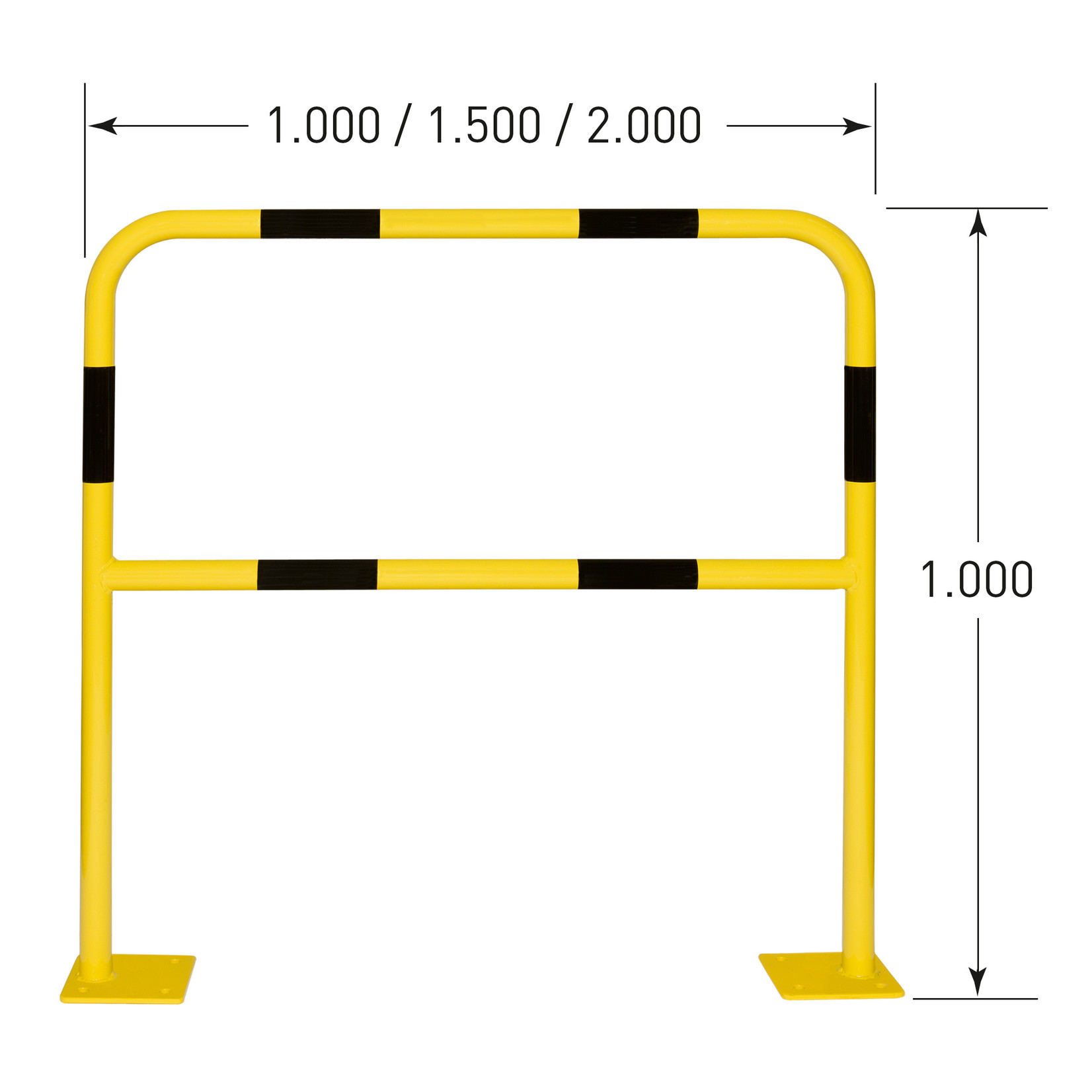 MORION beschermbeugel SMALL - 2000 x 1000 x 40 mm - 1.5 mm - geel/zwart