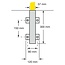 MORION beugel Ø48 mm - 1300x2000 mm - betonneren/uitneembaar - gecoat - geel/zwart