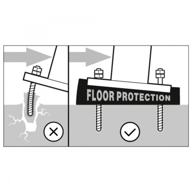 Socle flexible 146 x 166 x 50 mm - planches de protection, supports et poteaux S-Line