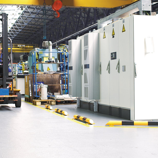 BLACK BULL aanrijbeveiliging balk - Ø 76 - 1200 x 86 mm - gecoat - geel/zwart