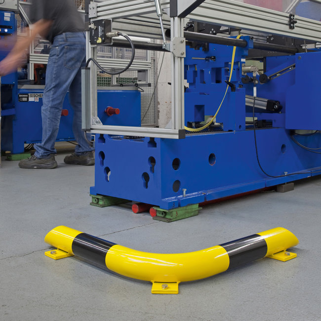 BLACK BULL aanrijbeveiliging hoekbalk - Ø 76 - 638 x 638 x 86 mm - gecoat - geel/zwart