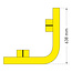 BLACK BULL aanrijdbeveiliging barrière - buitenhoek - 638 x 638  x 200 mm - gecoat - geel