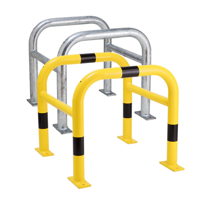 MORION Protection de pilier 600 x 620 x 620 mm - galvanisé/thermolaqué - jaune/noir