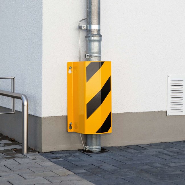 MORION Protection pour tuyaux - 500 x 292 x 230 mm - montage murale – galvanisé/thermolaqué - jaune/noir