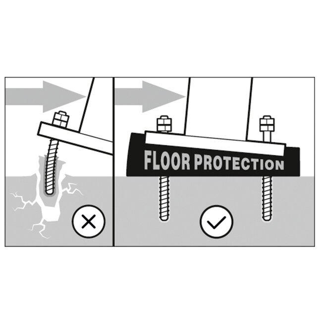 Socle flexible -  206 x 206 x 50 mm - pour guides SWING