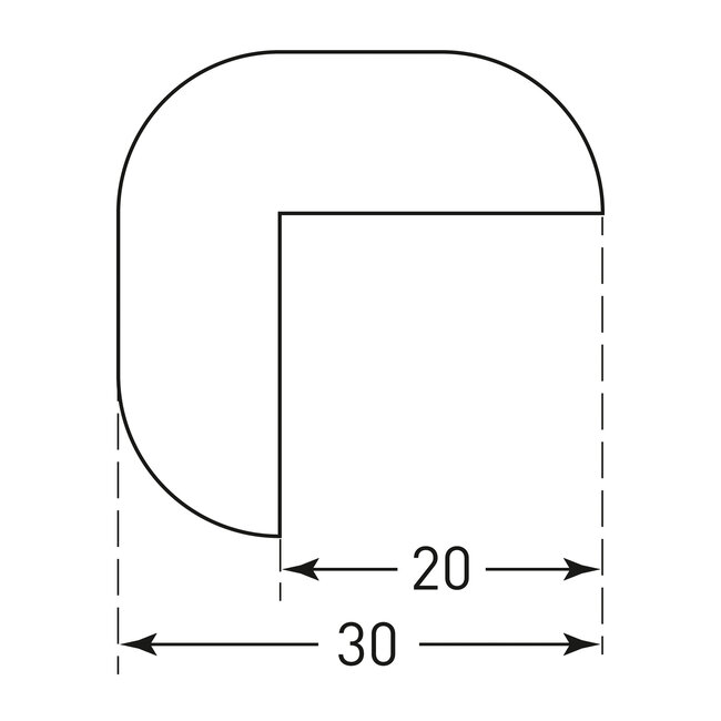 MORION Protection des bords - L profil 30x30x10 - autocollant - 1000 mm - blanc