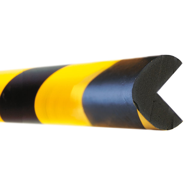 MORION stootrand - L profiel 30x30x10 - magnetisch - 1000 mm - geel/zwart