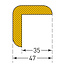 MORION stootrand - L profiel 47x47x12 - zelfklevend - 5000 mm - geel/zwart