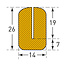 MORION stootrand - L profiel 26x26x7 - 160° - zelfklevend - 5000 mm - geel/zwart