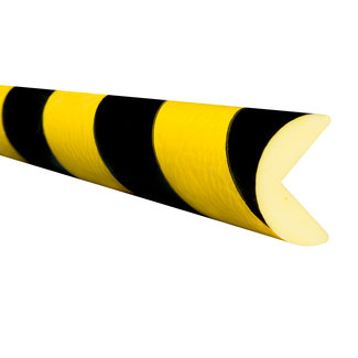 MORION Bordure de protection - O profil Ø40 mm – autocollant – 5000 mm - jaune/noir