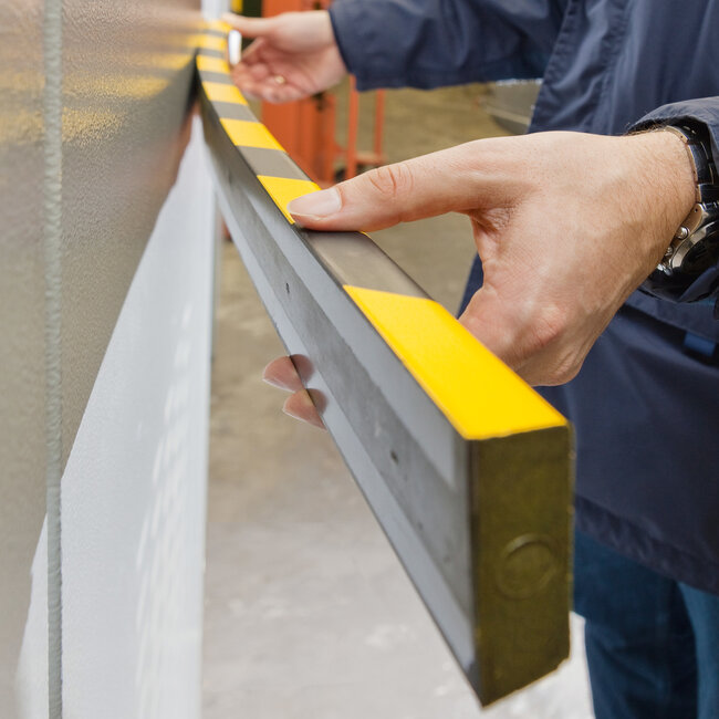 MORION stootrand - trapezium vlak - magnetisch - 1000 mm - geel/zwart