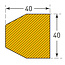MORION stootrand - trapezium vlak - magnetisch - 1000 mm - geel/zwart