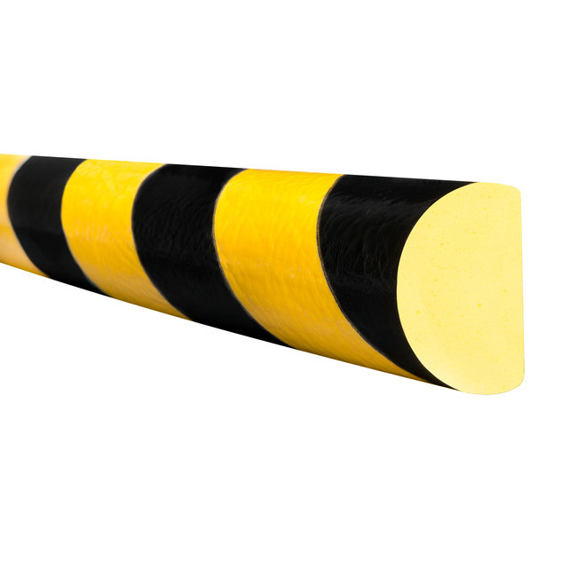 MORION stootrand - O profiel vlak - zelfklevend - 5000 mm - geel/zwart