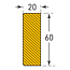 MORION stootrand - 1000 x 60 x 20 mm - magnetisch -  geel/zwart