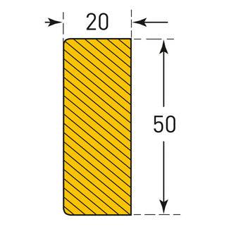 MORION stootrand - 5000 x 50 x 20 mm - zelfklevend -  geel/zwart