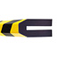 MORION Protection de profil - trapèze 40 x 80 mm - 1000 mm - jaune/noir