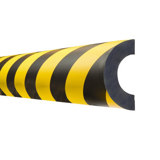 MORION stootrand Ø 40 mm - 180° - 1000 mm - zelfklevend -geel/zwart