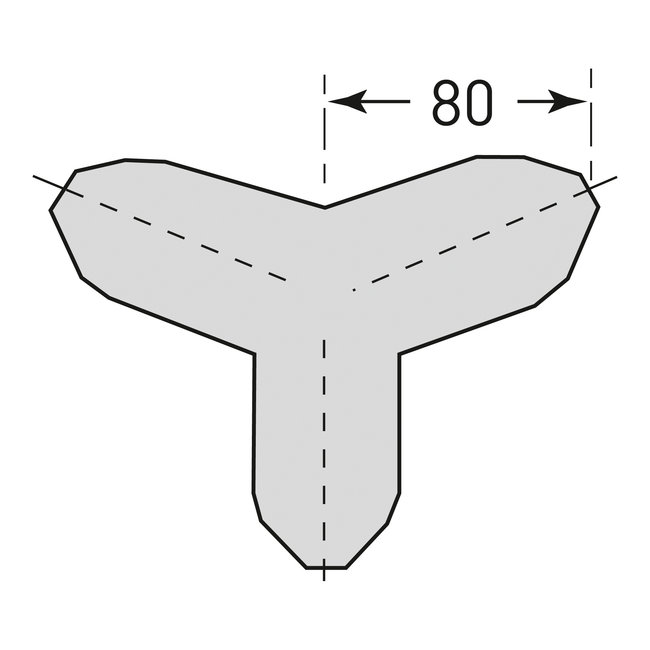 MORION buitenhoek stootrand - driebenig - trapezium - zelfklevend - zwart