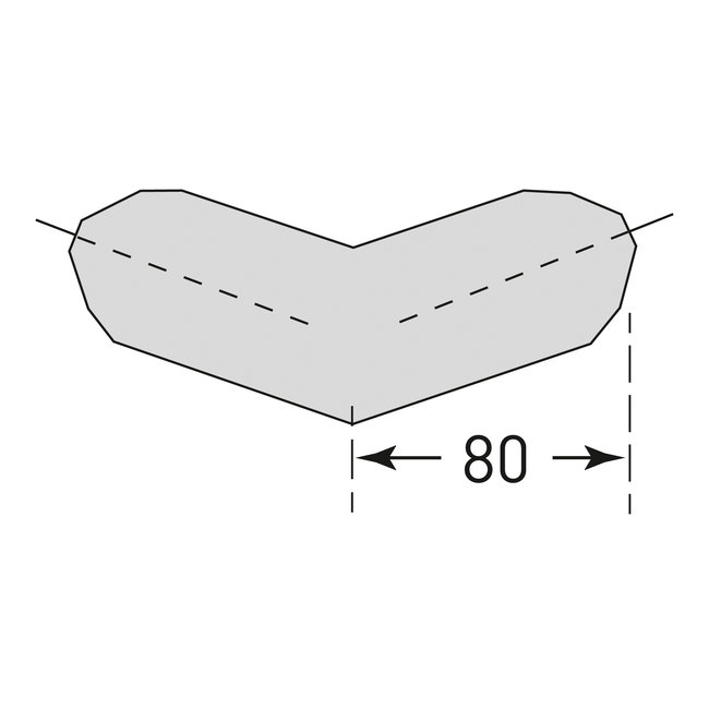 MORION buitenhoek stootrand - tweebenig - trapezium - zelfklevend - zwart