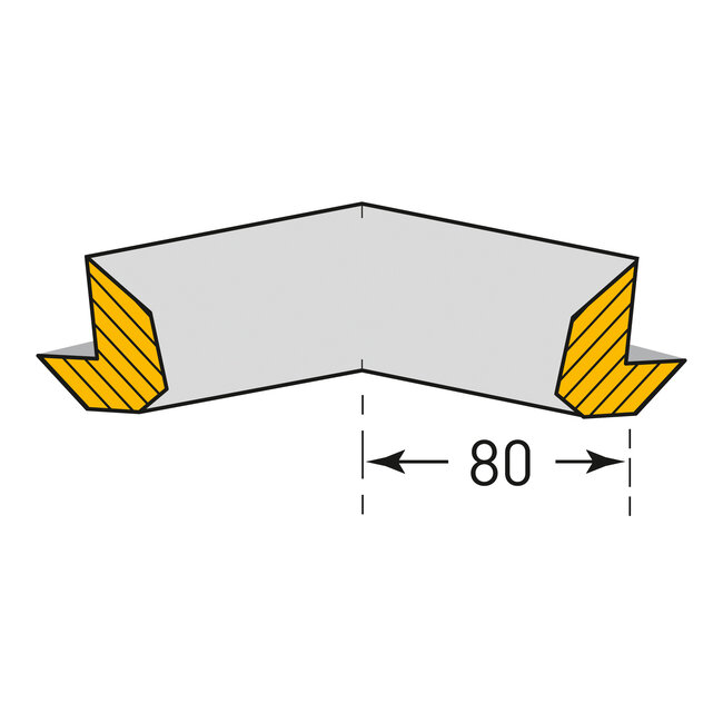MORION Binnenhoek stootrand - tweebenig - trapezium - zelfklevend - zwart