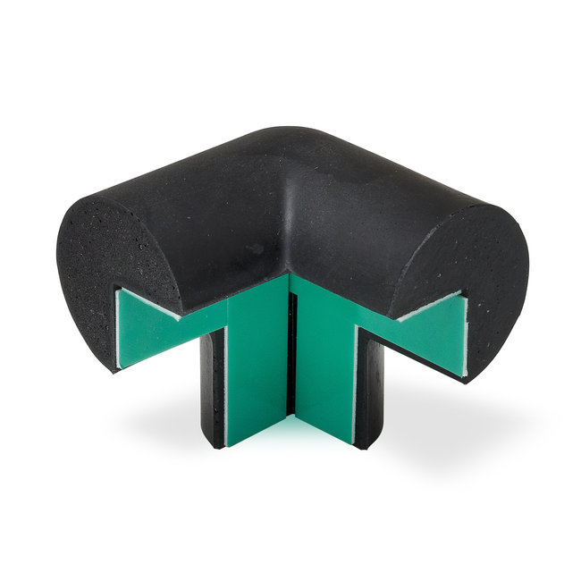 MORION Protection des bords angle extérieur - 3 branches - rond - autocollant - noir