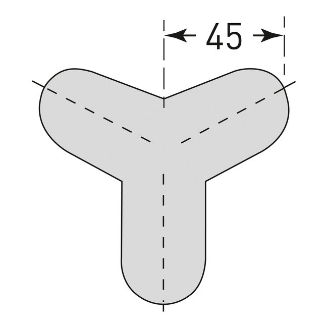 MORION Protection des bords angle extérieur - 3 branches - rond - autocollant - blanc