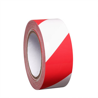 PROline tape - rood/wit - zelfklevend - 50 mm - 33 m