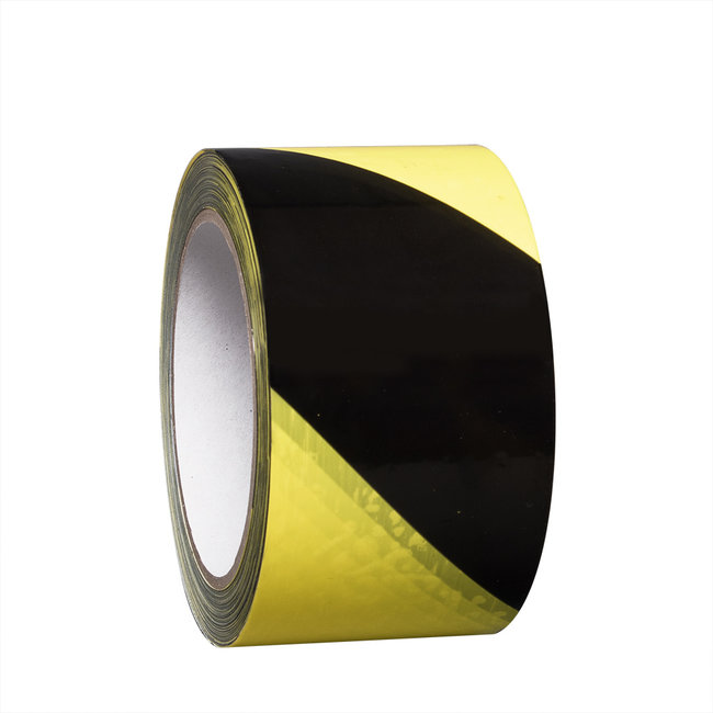 PROline tape - geel/zwart - zelfklevend - 75 mm - 33 m