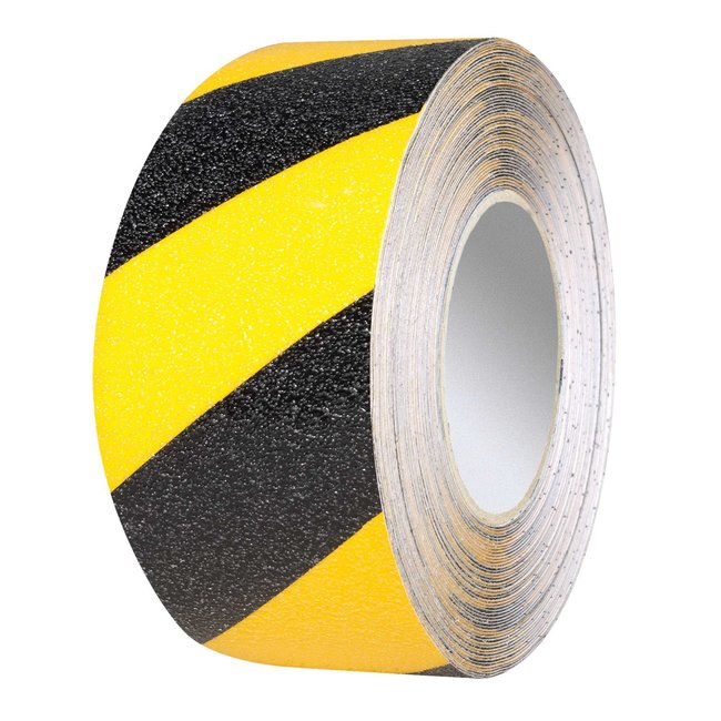 PROline Vinyl tape - zelfklevend - geel/zwart - 75 mm - 25 m