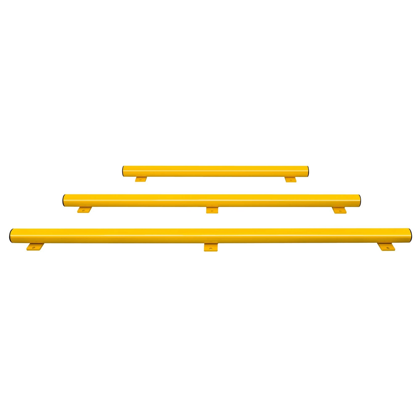 BLACK BULL magazijn railing HYBRID - onderrijbeveiliging - 1250 mm - gecoat - geel