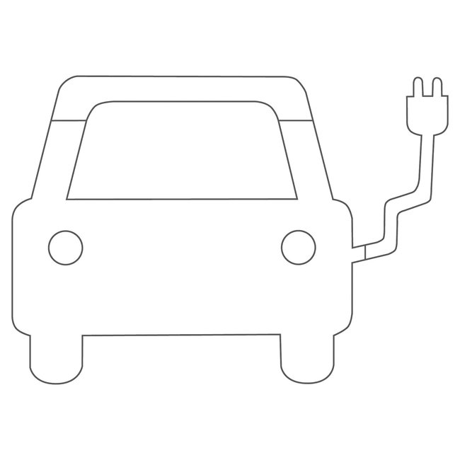 PROline-thermo Pictogram véhicule électrique avec prise – blanc – 700 x 1000 mm
