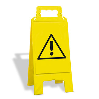 MORION Panneau pliable "ATTENTION" – jaune – 600 x 275 x 270 mm