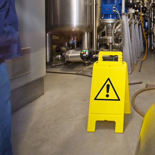 MORION Panneau pliable "ATTENTION" – jaune – 600 x 275 x 270 mm