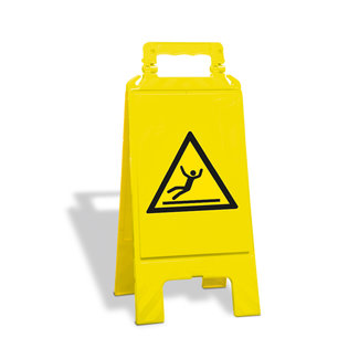 MORION Panneau pliable "SOL MOUILLÉ" - jaune - 600 x 275 x 270 mm