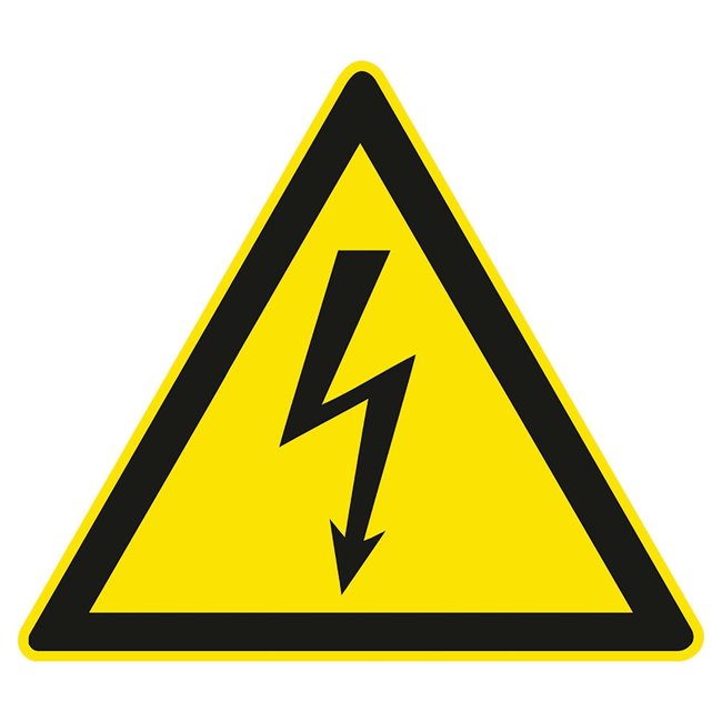 MORION Panneau pliable "TENSION ÉLECTRIQUE" – jaune – 600 x 275 x 270 mm