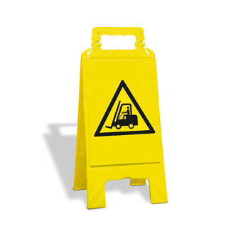 MORION Panneau pliable "VÉHICULES DE TRANSPORT" - "CHARIOTS ÉLÉVATEURS" - jaune - 600 x 275 x 270 mm