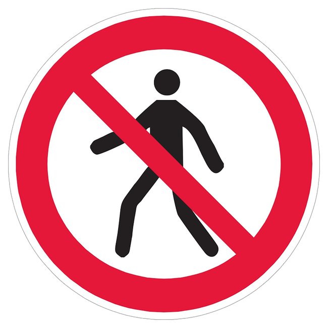 MORION Klapbord "VOETGANGERS VERBODEN" - rood - 600 x 275 x 270 mm