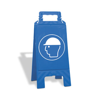 MORION Panneau pliable "CASQUE OBLIGATOIRE" – bleu – 600 x 275 x 270 mm