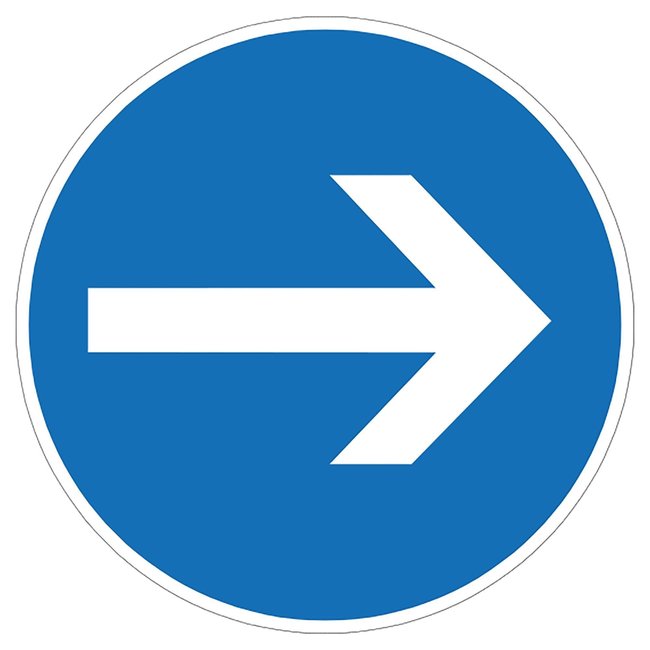 MORION Panneau pliable "DIRECTION OBLIGATOIRE" – bleu – 600 x 275 x 270 mm